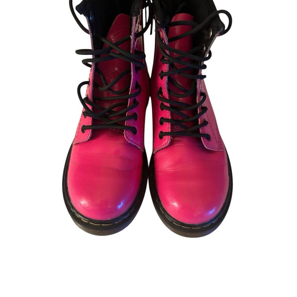Dr Martens Youth Delaney Size 3.5 Pink Patent Leather Zipper Air Wair Doc